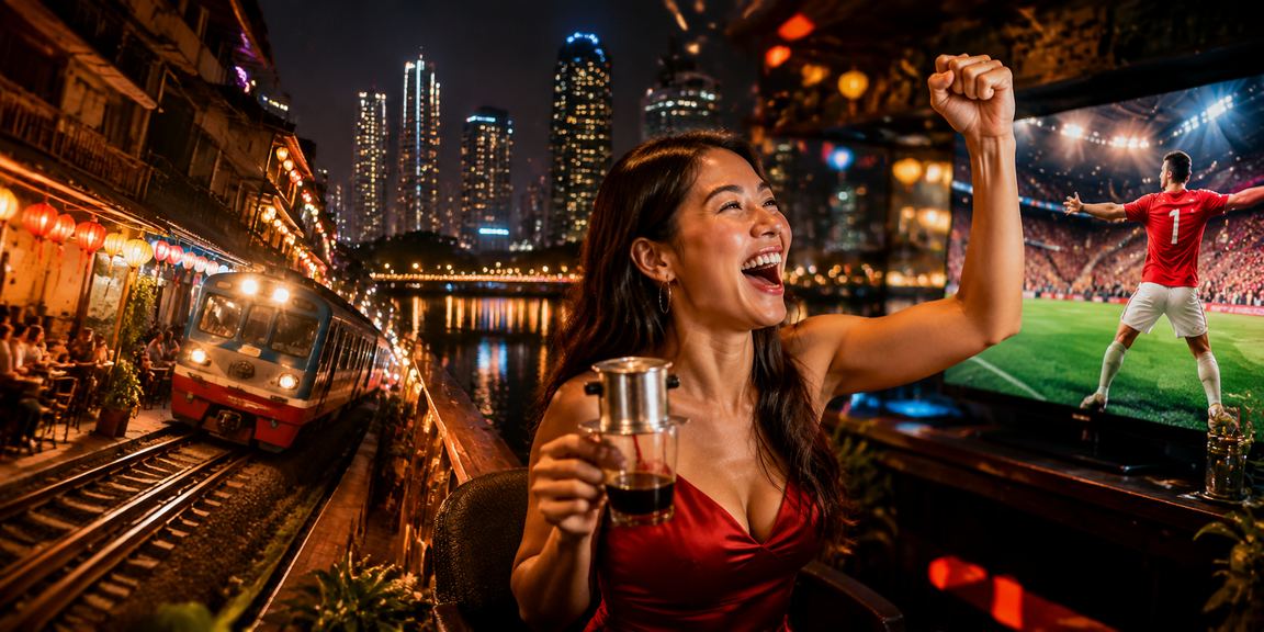 Bối cảnh Hà Nội với người dùng xem thông tin cá cược thể thao trên di động